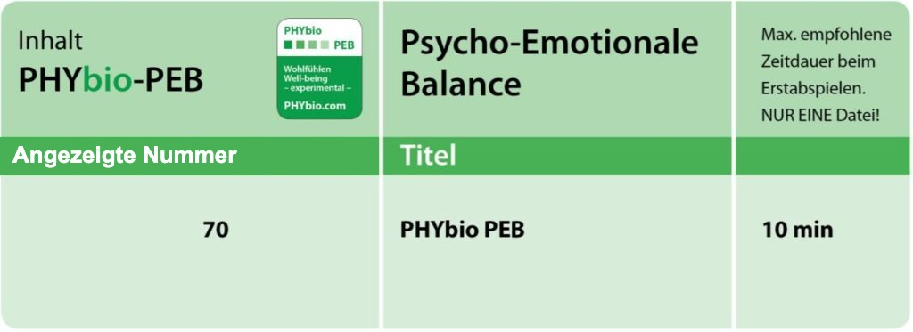 PHYbio-PEB – Psycho-emotionale Balance